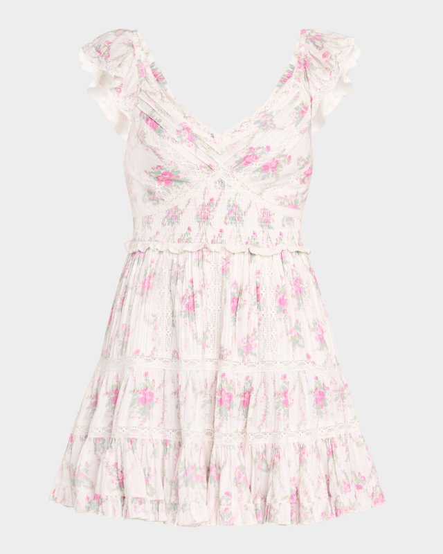 Presline Lace-Trim Mini Dress